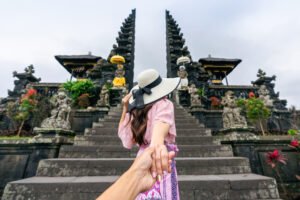 Budget international travel from India—tourist at Mount Fuji in Japan