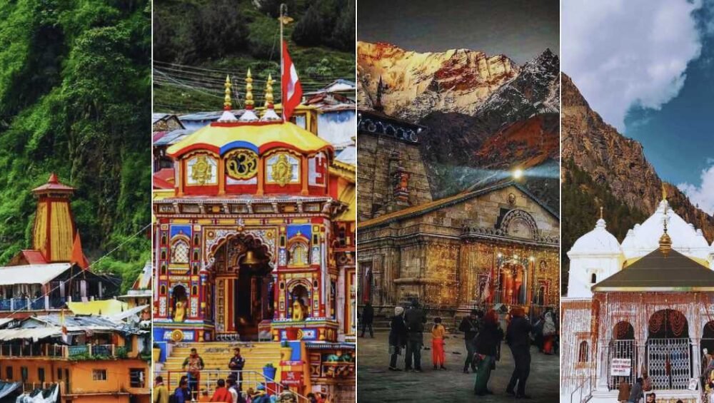 Char Dham Yatra pilgrimage in Uttarakhand with Yamunotri Gangotri Kedarnath and Badrinath temples
