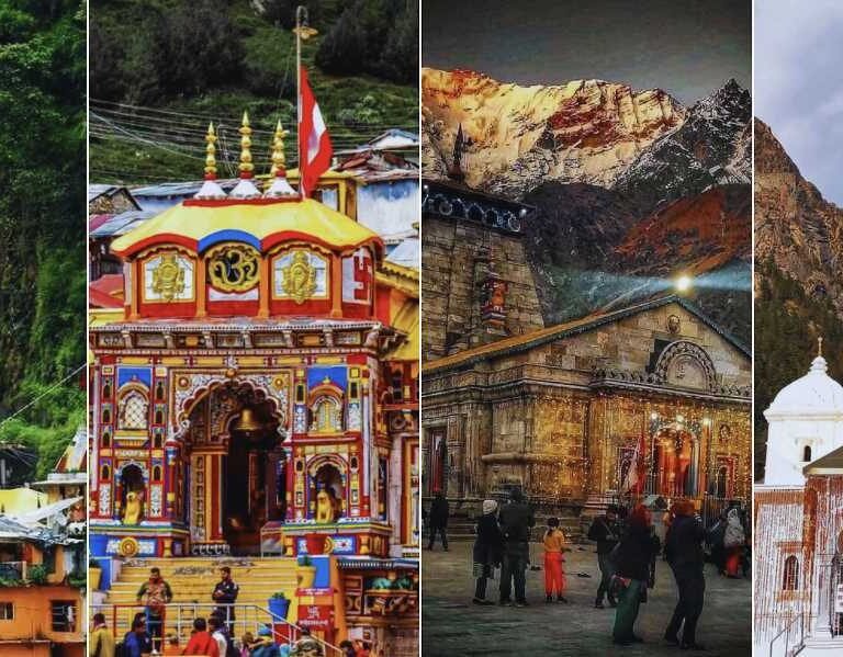 Char Dham Yatra pilgrimage in Uttarakhand with Yamunotri Gangotri Kedarnath and Badrinath temples